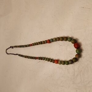 Green and red Agate necklace